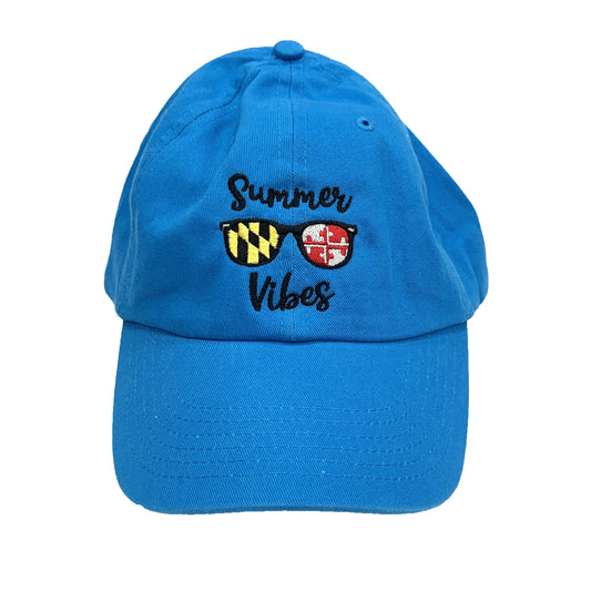 Summer Vibes (Neon Blue) / Baseball Hat - Route One Apparel
