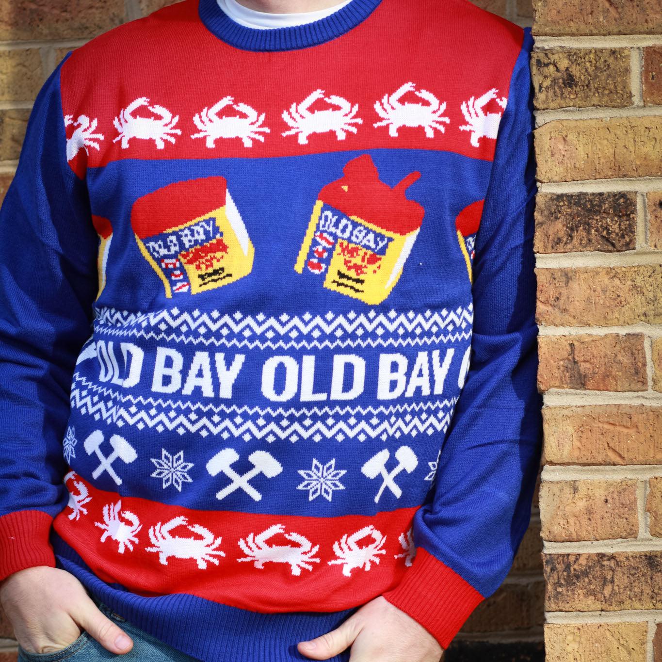 Old Bay Pattern (Blue and Red) / Knit Sweater - Route One Apparel