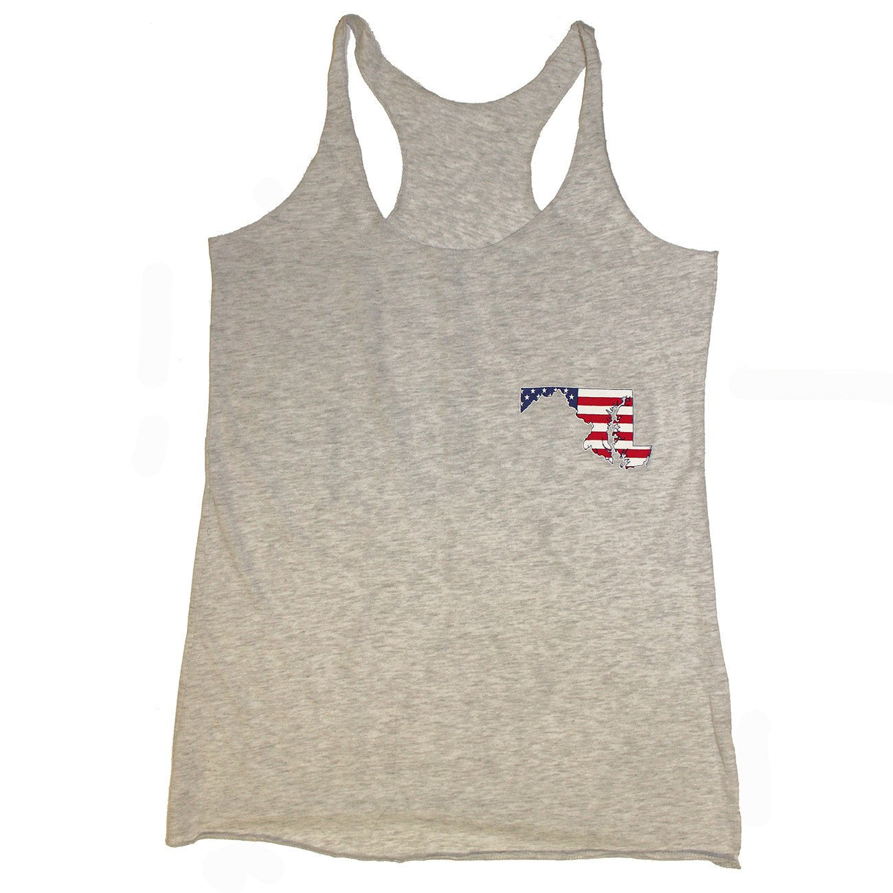 Land of the Free State (Heather Grey) / Ladies Racerback Tank - Route One Apparel