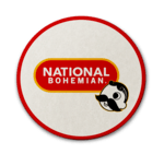 National Bohemian Pill Logo (White) / Cork Coaster - Route One Apparel