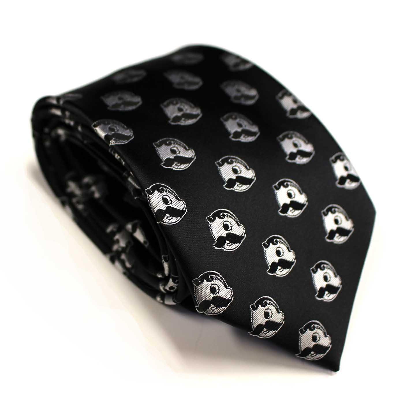 Embroidered Natty Boh Logo Pattern (Black) / Tie - Route One Apparel