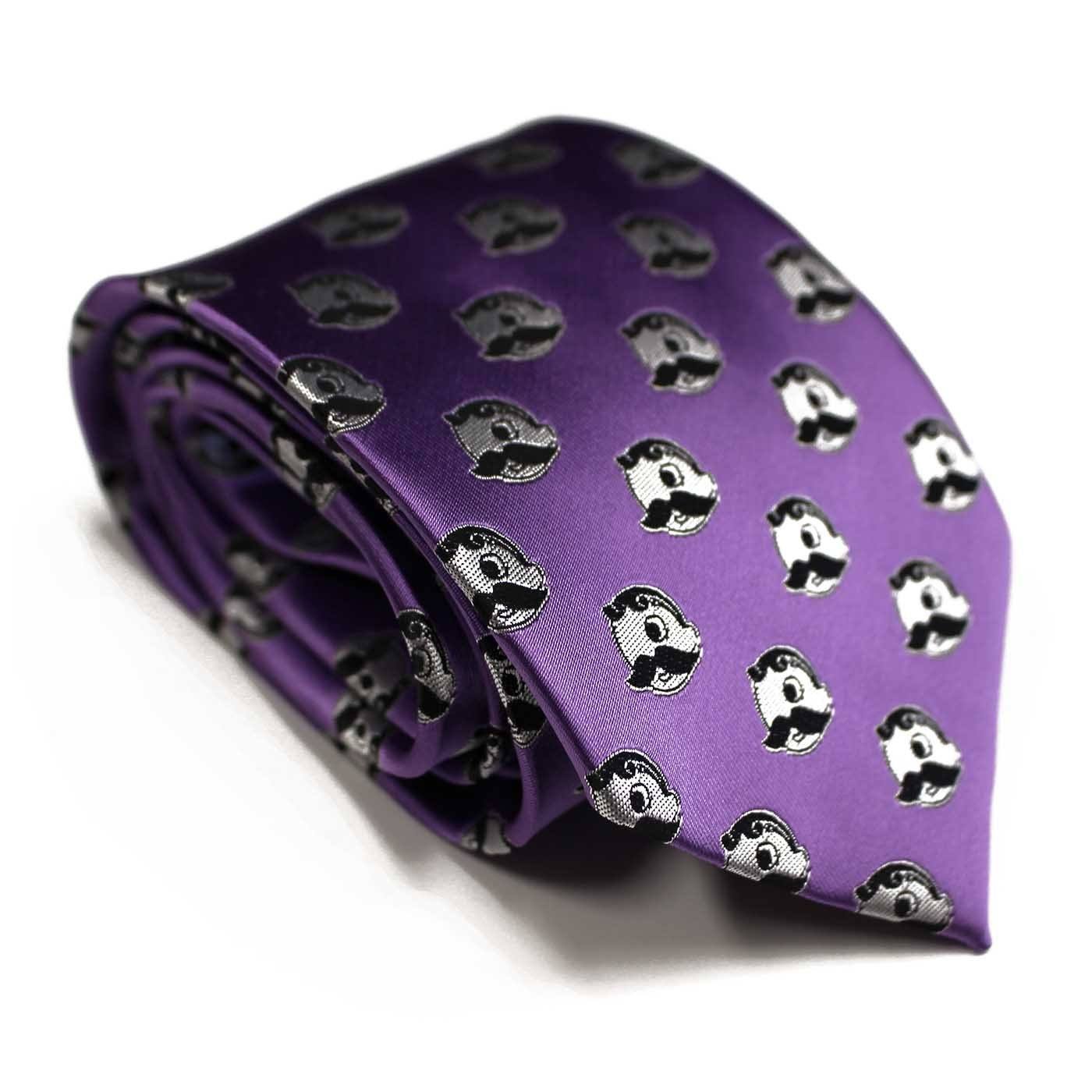 Embroidered Natty Boh Logo Pattern (Purple) / Tie - Route One Apparel