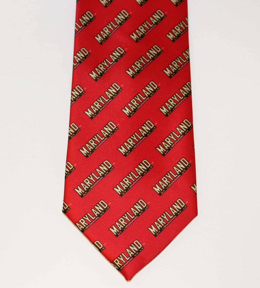 UMD Athletic Logo Pattern (Red) / Tie - Route One Apparel