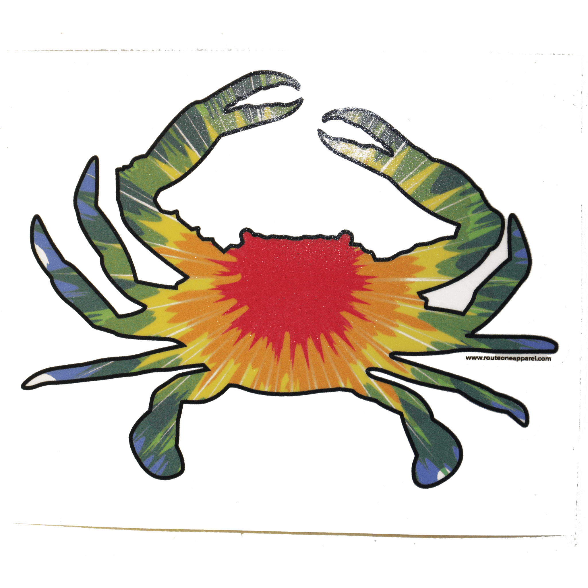 Tie Dye Crab (Style 4) / Sticker - Route One Apparel