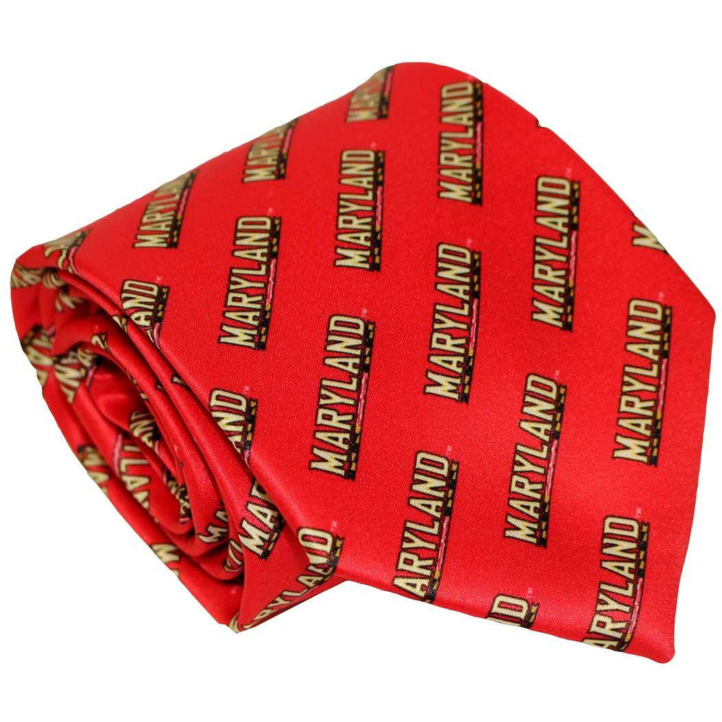 UMD Athletic Logo Pattern (Red) / Tie - Route One Apparel