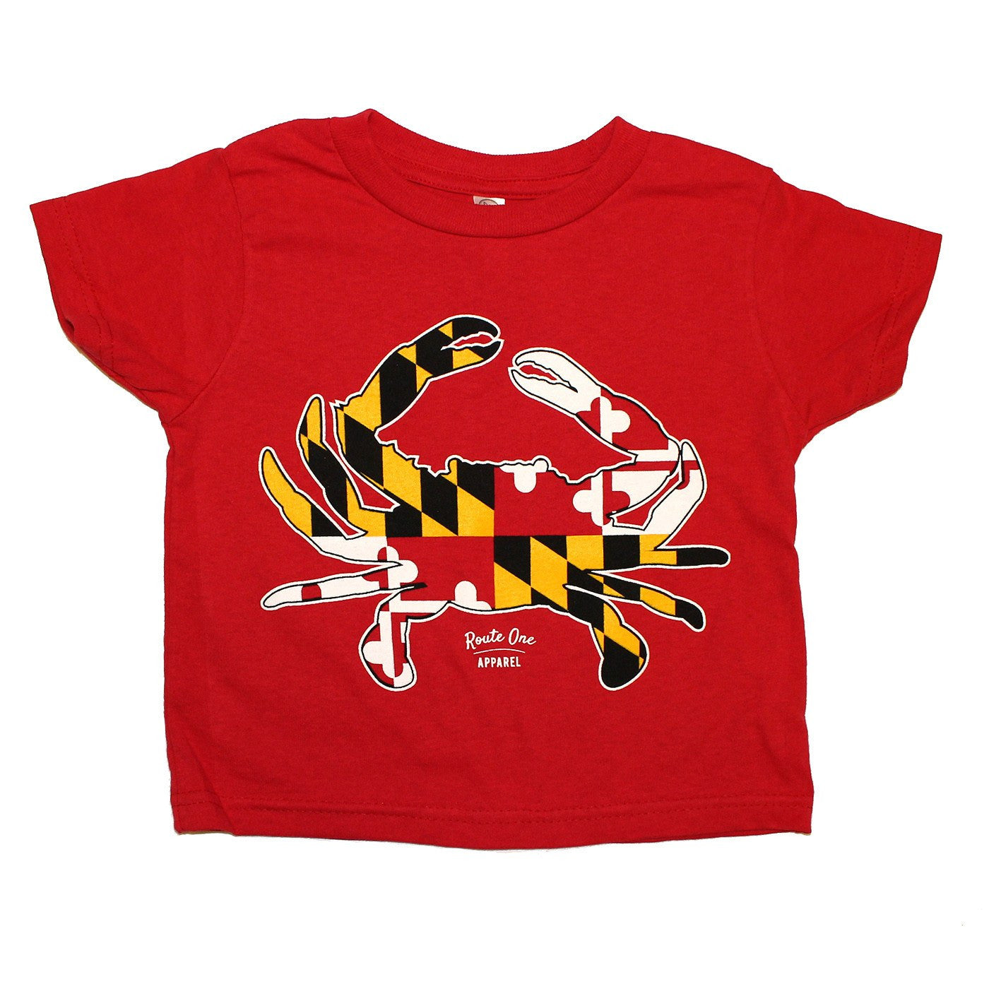 Maryland Full Flag Crab (Red) / *Toddler* Shirt - Route One Apparel