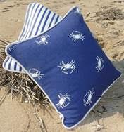Blue Crab Pattern (Navy) / Throw Pillow - Route One Apparel