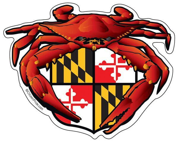 Red Crab & Maryland Crest / Sticker - Route One Apparel