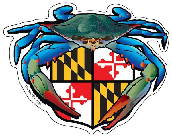 Blue Crab & Maryland Crest / Sticker - Route One Apparel