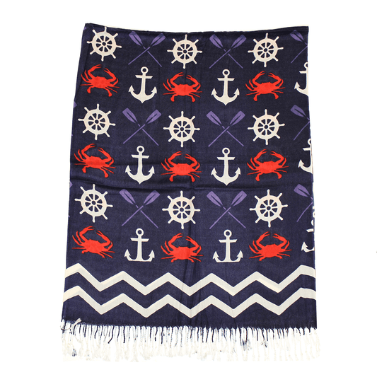 Route One Apparel Chevron Crab and Anchor Design (Blue) / Scarf Blue